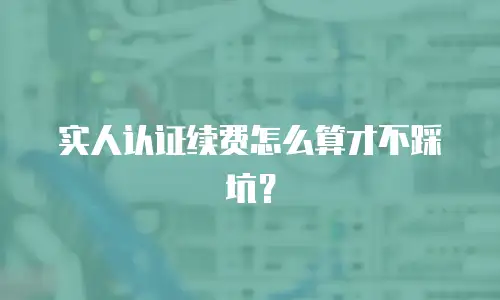 实人认证续费怎么算才不踩坑？