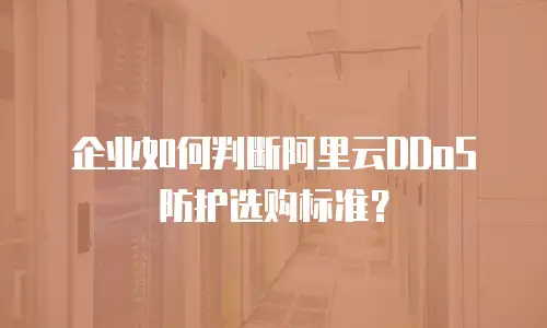 企业如何判断阿里云DDoS防护选购标准？