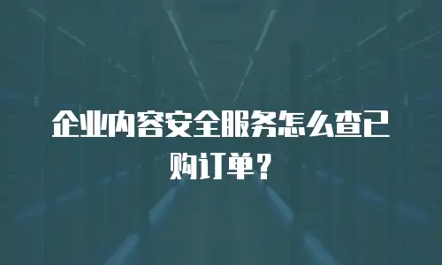 企业内容安全服务怎么查已购订单？