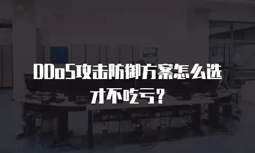 DDoS攻击防御方案怎么选才不吃亏？
