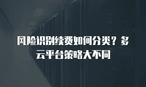 风险识别续费如何分类？多云平台策略大不同