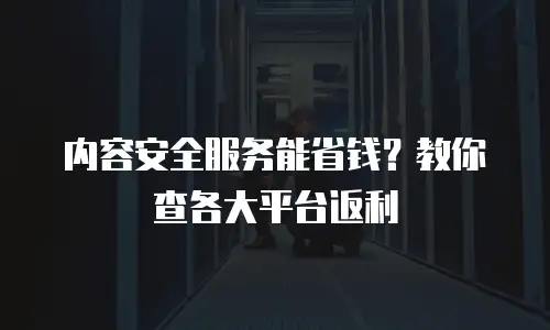 内容安全服务能省钱？教你查各大平台返利