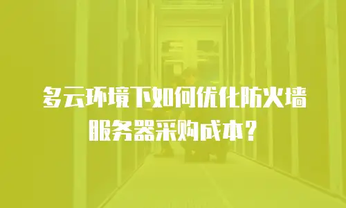 多云环境下如何优化防火墙服务器采购成本？