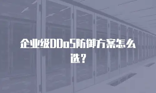 企业级DDoS防御方案怎么选？