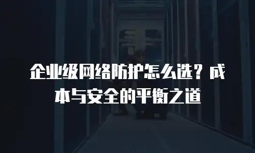 企业级网络防护怎么选？成本与安全的平衡之道
