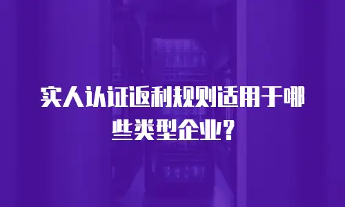实人认证返利规则适用于哪些类型企业？