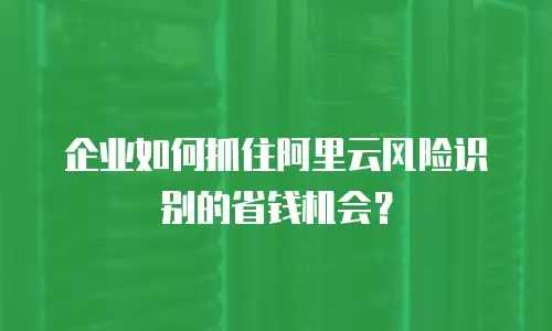 企业如何抓住阿里云风险识别的省钱机会？