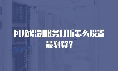 风险识别服务打折怎么设置最划算？