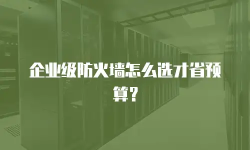 企业级防火墙怎么选才省预算？