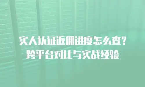 实人认证返佣进度怎么查？跨平台对比与实战经验