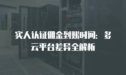 实人认证佣金到账时间：多云平台差异全解析