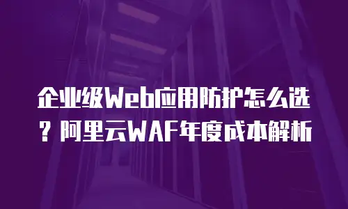 企业级Web应用防护怎么选？阿里云WAF年度成本解析
