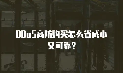 DDoS高防购买怎么省成本又可靠？