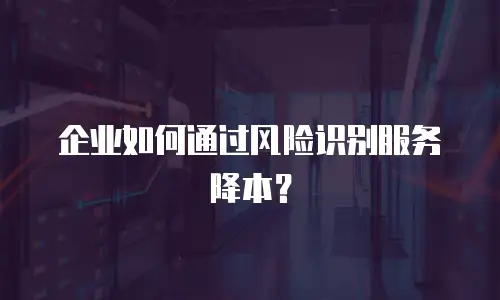 企业如何通过风险识别服务降本？