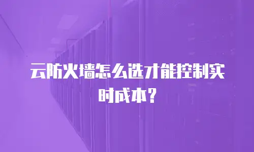 云防火墙怎么选才能控制实时成本？