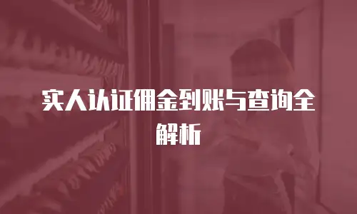 实人认证佣金到账与查询全解析