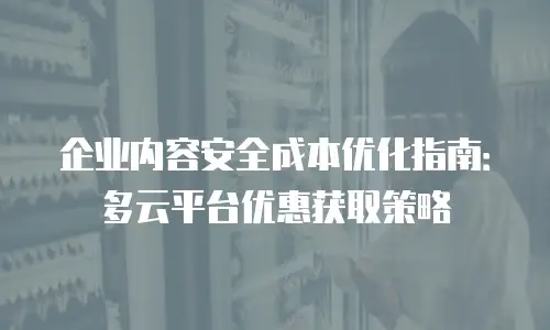 企业内容安全成本优化指南：多云平台优惠获取策略