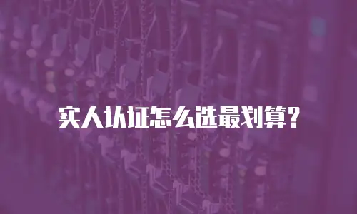 实人认证怎么选最划算？
