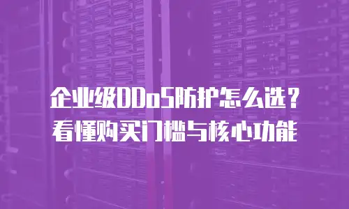 企业级DDoS防护怎么选？看懂购买门槛与核心功能