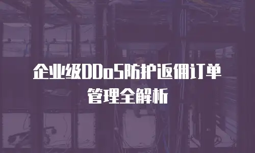 企业级DDoS防护返佣订单管理全解析