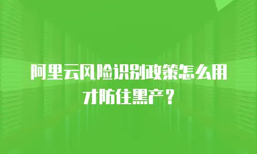 阿里云风险识别政策怎么用才防住黑产？