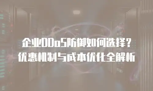 企业DDoS防御如何选择？优惠机制与成本优化全解析