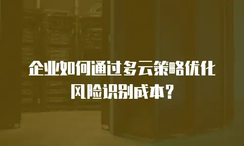 企业如何通过多云策略优化风险识别成本？