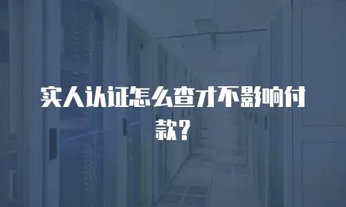 实人认证怎么查才不影响付款？