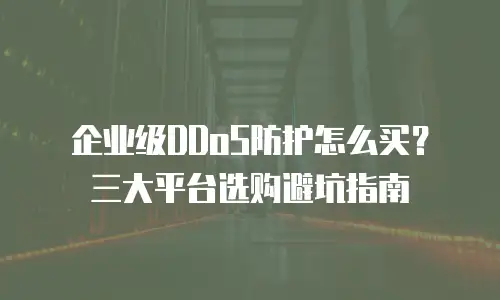 企业级DDoS防护怎么买？三大平台选购避坑指南