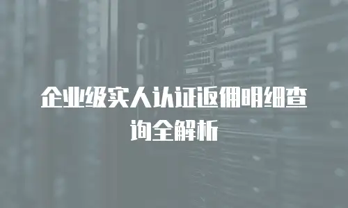 企业级实人认证返佣明细查询全解析