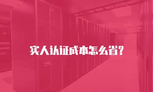 实人认证成本怎么省？