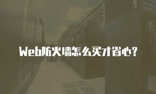 Web防火墙怎么买才省心？