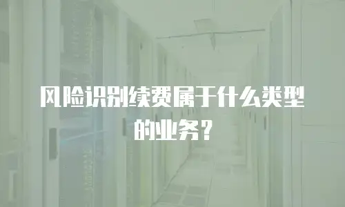 风险识别续费属于什么类型的业务？