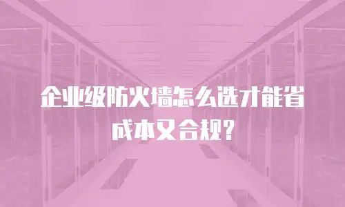 企业级防火墙怎么选才能省成本又合规？