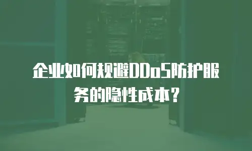 企业如何规避DDoS防护服务的隐性成本？