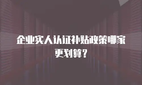 企业实人认证补贴政策哪家更划算？