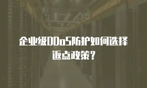 企业级DDoS防护如何选择返点政策？