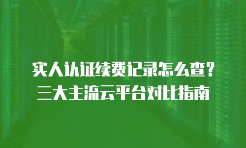 实人认证续费记录怎么查？三大主流云平台对比指南