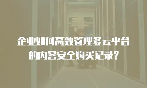 企业如何高效管理多云平台的内容安全购买记录？