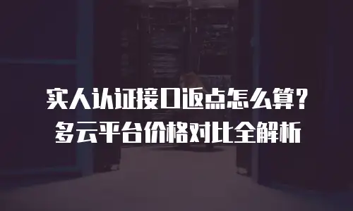 实人认证接口返点怎么算？多云平台价格对比全解析