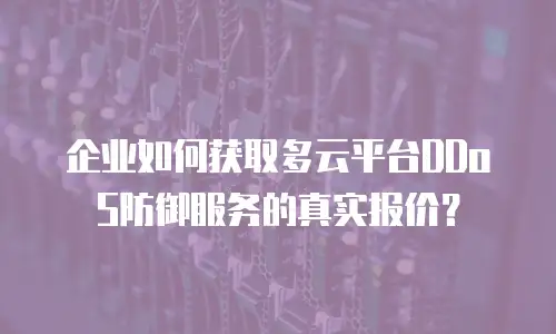 企业如何获取多云平台DDoS防御服务的真实报价？