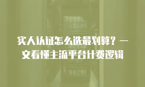 实人认证怎么选最划算？一文看懂主流平台计费逻辑