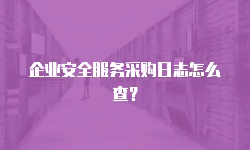 企业安全服务采购日志怎么查？