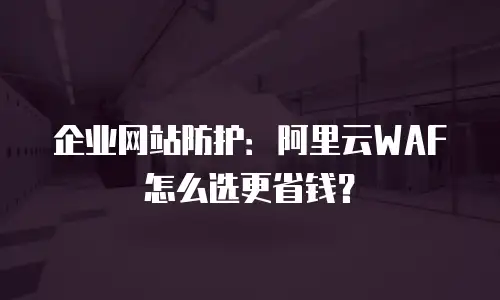 企业网站防护：阿里云WAF怎么选更省钱？
