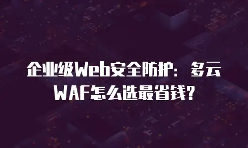 企业级Web安全防护：多云WAF怎么选最省钱？