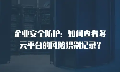 企业安全防护：如何查看多云平台的风险识别记录？