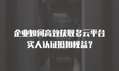 企业如何高效获取多云平台实人认证抵扣权益？