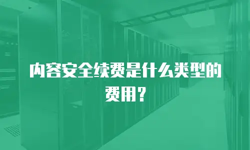 内容安全续费是什么类型的费用？