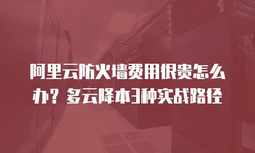 阿里云防火墙费用很贵怎么办？多云降本3种实战路径