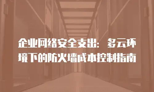 企业网络安全支出：多云环境下的防火墙成本控制指南